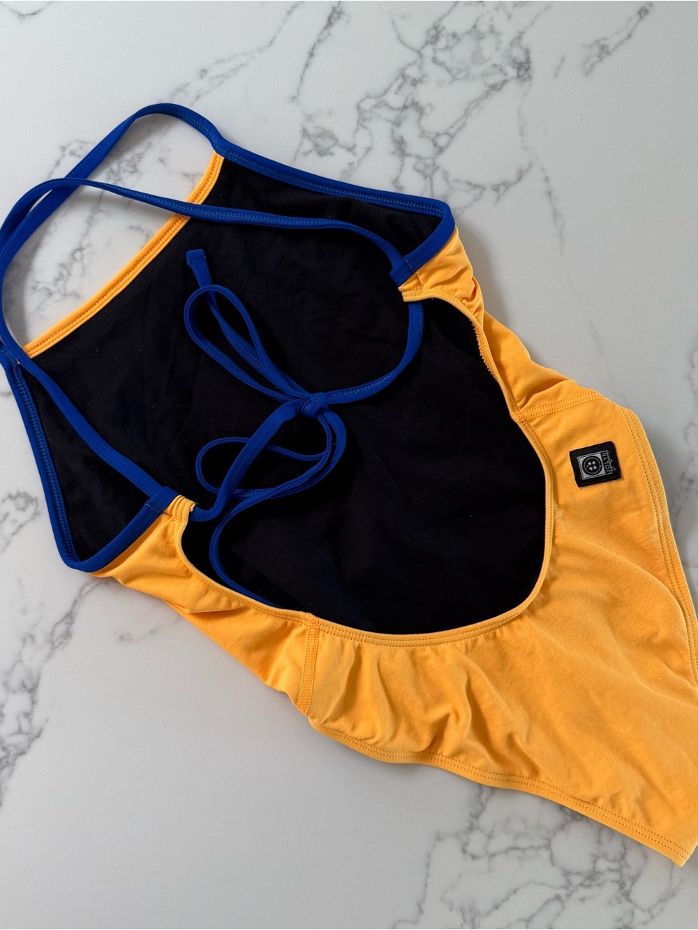 Jolyn Clothing Dayno Tie-Back One Piece Swimsuit - Mango / Blueberry - Size 28